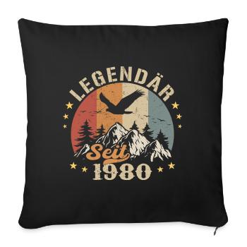 Legendary Since 1980's Vintage Vintage Birthday - Sofa pillowcase 17,3'' x 17,3'' (45 x 45 cm) - black - Front