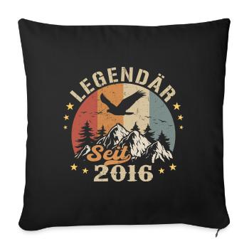 Légendaire depuis 2016 Vintage Vintage Anniversaire - Housse de coussin décorative 45 x 45 cm - noir - Devant