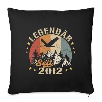 Legendary Since 2012 Vintage Vintage Birthday - Sofa pillowcase 17,3'' x 17,3'' (45 x 45 cm) - black - Front