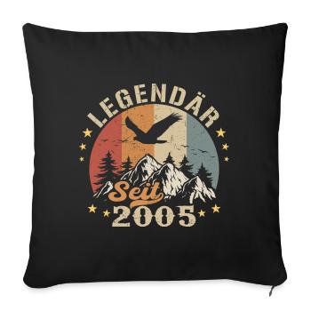 Légendaire depuis 2005 Vintage Vintage Anniversaire - Housse de coussin décorative 45 x 45 cm - noir - Devant