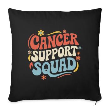 Sensibilisation au cancer Cancer Cancer du sein - Housse de coussin décorative 45 x 45 cm - noir - Devant