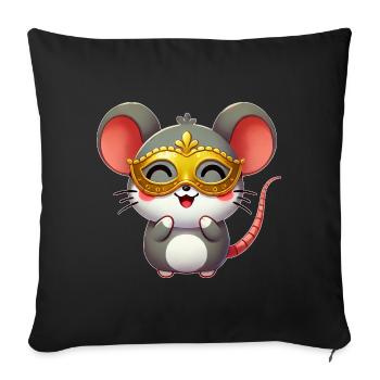 Cute Cartoon Mouse Mardi Gras Carnival - Sofa pillowcase 17,3'' x 17,3'' (45 x 45 cm) - black - Front