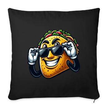 Taco Cartoon Mexican Food Movie - Sofa pillowcase 17,3'' x 17,3'' (45 x 45 cm) - black - Front
