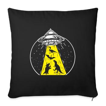 Dinosaure ovni - Housse de coussin décorative 45 x 45 cm - noir - Devant
