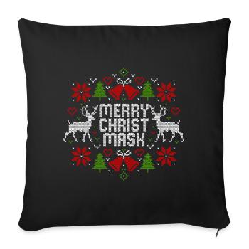 Merry Christmask Merry Christmas Ugly Christmas - Housse de coussin décorative 45 x 45 cm - noir - Devant
