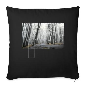 Nebel I (EPHEMERAL-Serie) - Sofakissenbezug 45 x 45 cm - Schwarz - Vorne