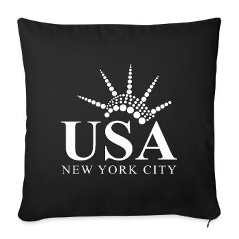 Cadeau de la Statue de la Liberté de New York aux États-Unis - Housse de coussin décorative 45 x 45 cm - noir - Devant