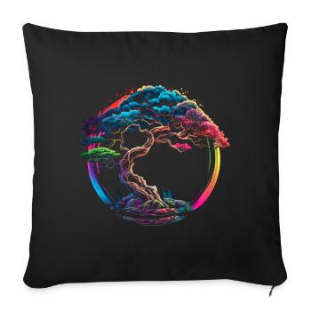 Enso Zen, Bonsai, Tree, Japan, Buddhism, Symbol - Sofa pillowcase 17,3'' x 17,3'' (45 x 45 cm) - black - Front