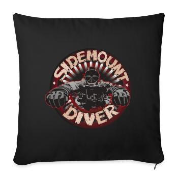 Sidemount Diver Cadeau Plongée Technique - Housse de coussin décorative 45 x 45 cm - noir - Devant