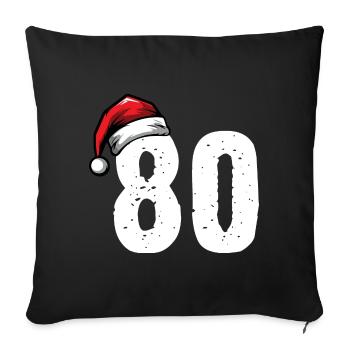 80 Numéro Noël - Housse de coussin décorative 45 x 45 cm - noir - Devant