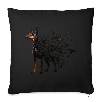 Dobermann - Sofakissenbezug 45 x 45 cm - Schwarz - Vorne