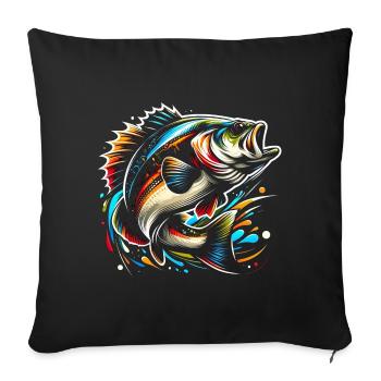 Poisson bar - Housse de coussin décorative 45 x 45 cm - noir - Devant