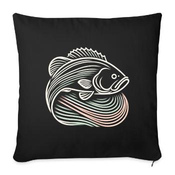 Poisson bar - Housse de coussin décorative 45 x 45 cm - noir - Devant