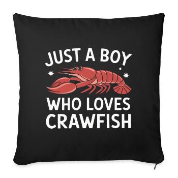 Homards, crabes, crevettes, fruits de mer - Housse de coussin décorative 45 x 45 cm - noir - Devant