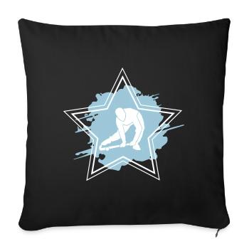 Hockey Star - Housse de coussin décorative 45 x 45 cm - noir - Devant