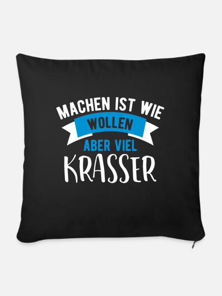 Lustige Sprüche Lustiger Spruch machen wie wollen - Sofakissenbezug 45 x 45 cm - Schwarz