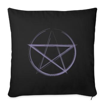 Croquis du Pentagramme violet - Housse de coussin décorative 45 x 45 cm - noir - Devant