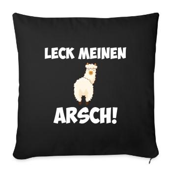 Leck Meinen Arsch Alpaka Lama Spruch Geschenk - Sofakissenbezug 45 x 45 cm - Schwarz - Vorne