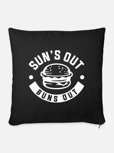 Sun's Out Brötchen raus - Sofakissenbezug 45 x 45 cm - Schwarz