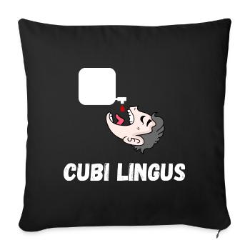 cubi lingus - Housse de coussin décorative 45 x 45 cm - noir - Devant