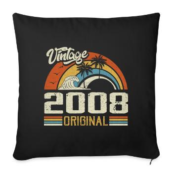 Vintage 2008 Vintage Retro Anniversary Gift - Sofa pillowcase 17,3'' x 17,3'' (45 x 45 cm) - black - Front