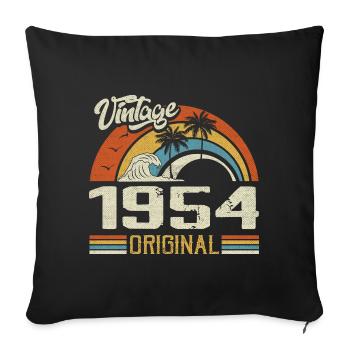 Vintage 1954 Vintage Retro Anniversary Gift - Sofa pillowcase 17,3'' x 17,3'' (45 x 45 cm) - black - Front