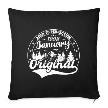 Janvier 1998 Cadeau d’anniversaire Janvier 1998 - Housse de coussin décorative 45 x 45 cm - noir - Devant