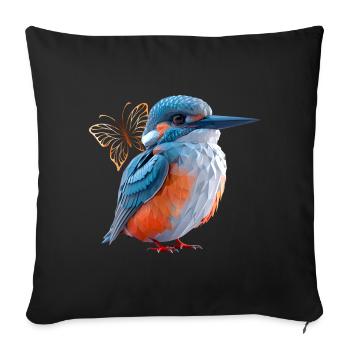 Eisvogel - Sofakissenbezug 45 x 45 cm - Schwarz - Vorne