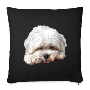 Maltese - Sofa pillowcase 17,3'' x 17,3'' (45 x 45 cm) - black - Front