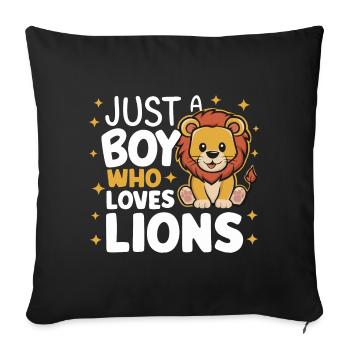 Lion Lion Animal Africa - Sofa pillowcase 17,3'' x 17,3'' (45 x 45 cm) - black - Front