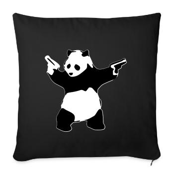 Shooting Panda - Sofakissenbezug 45 x 45 cm - Schwarz - Vorne