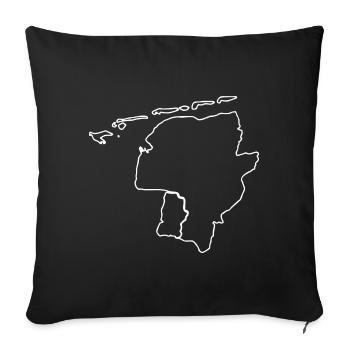 Ostfriesland Karte Silhouette - Geschenkidee - Sofakissenbezug 45 x 45 cm - Schwarz - Vorne