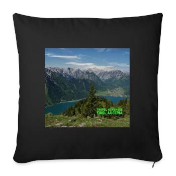 Achensee, Tyrol - Sofa pillowcase 17,3'' x 17,3'' (45 x 45 cm) - black - Front