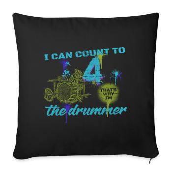 Batteur Batterie Batterie Batteur Batterie Batterie - Housse de coussin décorative 45 x 45 cm - noir - Devant