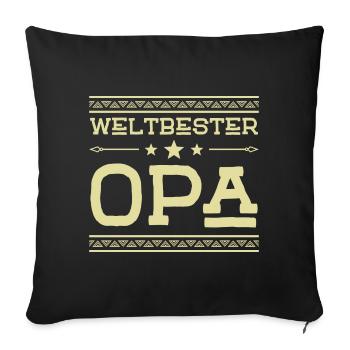 Weltbester Opa - Sofakissenbezug 45 x 45 cm - Schwarz - Vorne
