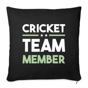 Cricket Team - Sofa pillowcase 17,3'' x 17,3'' (45 x 45 cm) - black - Front