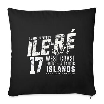 Ile de Ré Westküste Atlantik - Sofakissenbezug 45 x 45 cm - Schwarz - Vorne