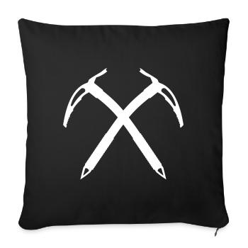 Piolets croisés - Housse de coussin décorative 45 x 45 cm - noir - Devant