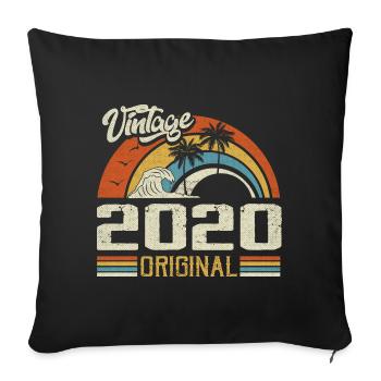 Vintage 2020 Vintage Rétro Cadeau Anniversaire - Housse de coussin décorative 45 x 45 cm - noir - Devant
