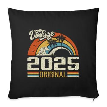 Vintage 2025 Vintage Retro Anniversary Gift - Sofa pillowcase 17,3'' x 17,3'' (45 x 45 cm) - black - Front