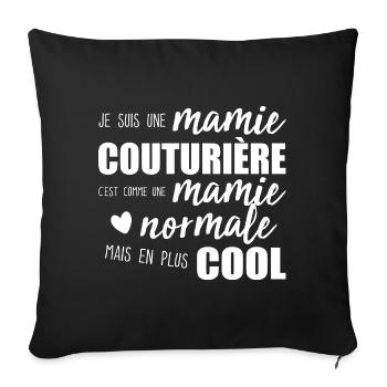 Mamie Couturière Humour Mamie Cadeau - Housse de coussin décorative 45 x 45 cm - noir - Devant