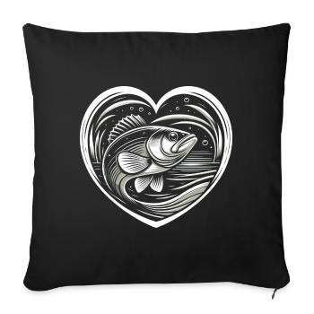 Poisson bar - Housse de coussin décorative 45 x 45 cm - noir - Devant