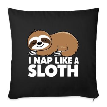 Paresseux Paresseux Dormir Paresseux - Housse de coussin décorative 45 x 45 cm - noir - Devant