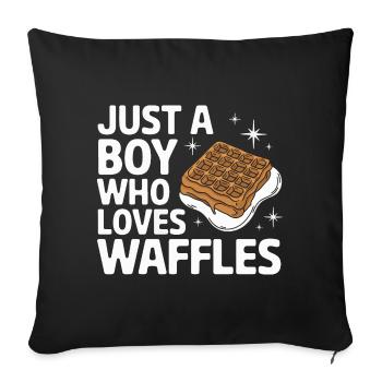Gaufres Bonbons pour le petit-déjeuner - Housse de coussin décorative 45 x 45 cm - noir - Devant