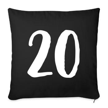 20 anniversaire année numéro numéro de cadeau - Housse de coussin décorative 45 x 45 cm - noir - Devant