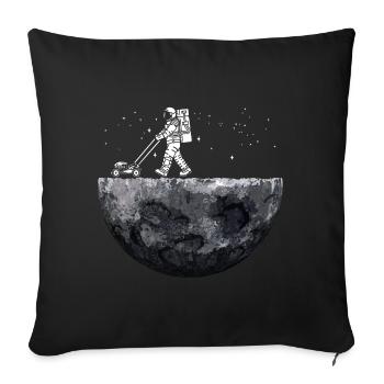 Space Astronauts Mowing Lawn - Sofa pillowcase 17,3'' x 17,3'' (45 x 45 cm) - black - Front