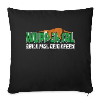 Wuppertal chill mal dein Leben Faultier Heimat - Sofakissenbezug 45 x 45 cm - Schwarz - Vorne
