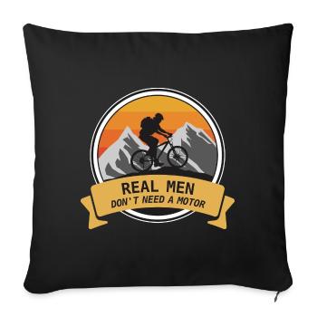 vélo, moteur, VTT, montagne, sport - Housse de coussin décorative 45 x 45 cm - noir - Devant