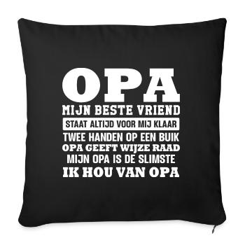 Opa mijn beste vriend - Housse de coussin décorative 45 x 45 cm - noir - Devant