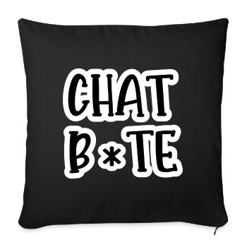 chat bite - Housse de coussin décorative 45 x 45 cm - noir - Devant
